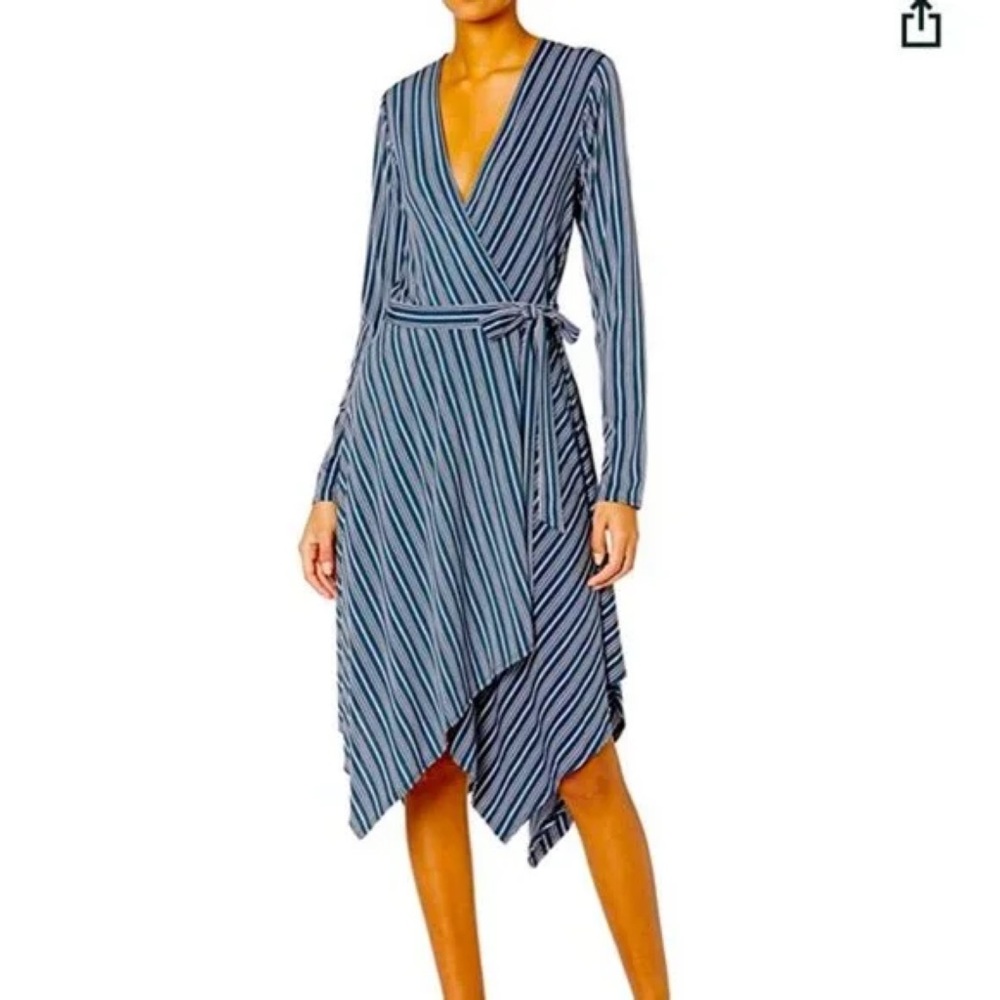 NWT | BCBGMaxAzria Stripe Long Sleeve True Wrap Dress Women’s